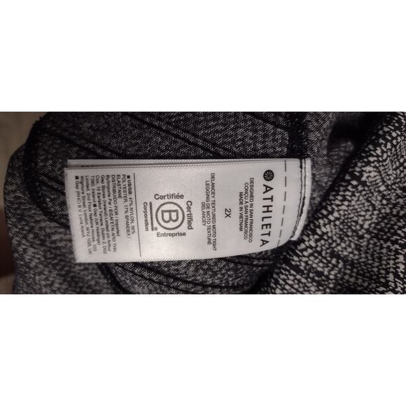 Athleta plus size 2X Delancey textured moto tight legging black white activewear - Picture 14 of 16